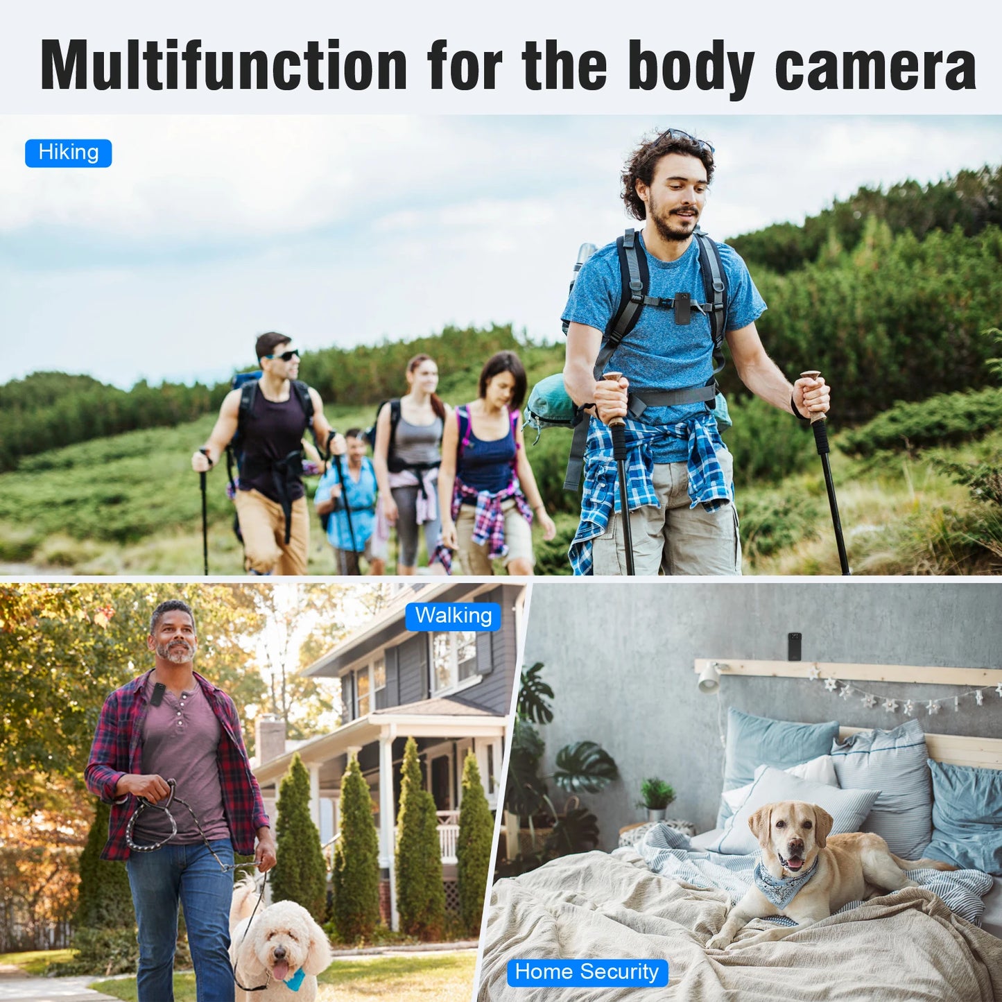 A50 1080p Mini Digitalkamera WiFi Fernbedienung 150 Grad Weitwinkelrotation Objektiv Bodycam Sports DV mit rotierender Rückenclip