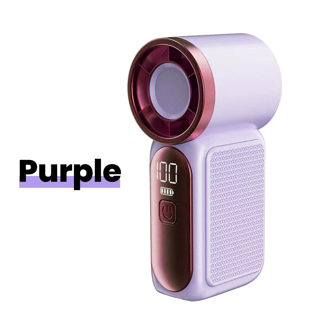 Portable Handheld Mini Fan Maximum Wind Speed 10m/s Folding Desktop 5speed Built in AI Chip Adjustment Fan Type-C Ports Charging