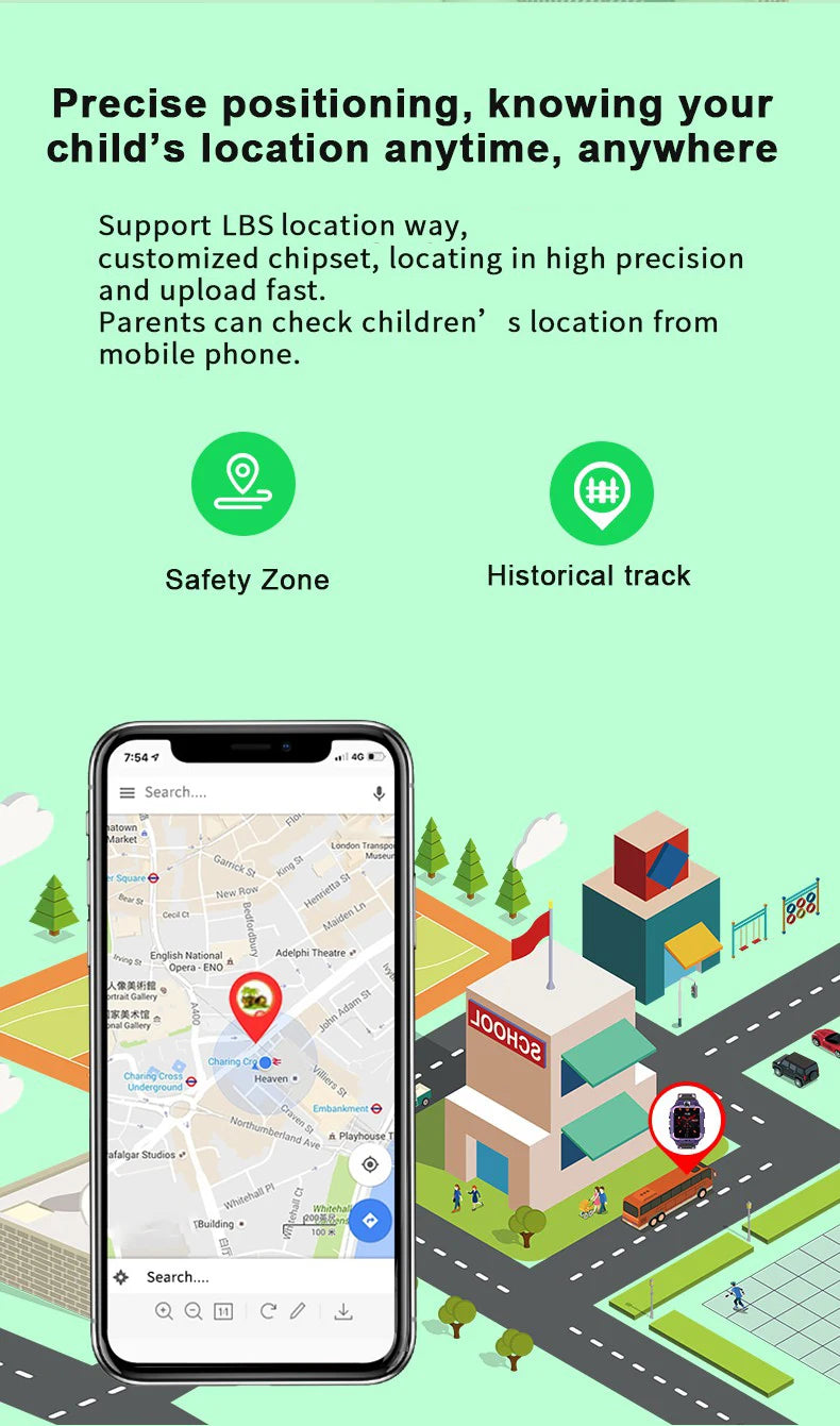 Kids Smart Watch wasserdichte IP67 SOS Antil-Lost-Telefonanruf Baby 2G SIM KARTEN-STACKER Smartwatch für Kindergeschenke